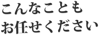 こんなこともお任せください